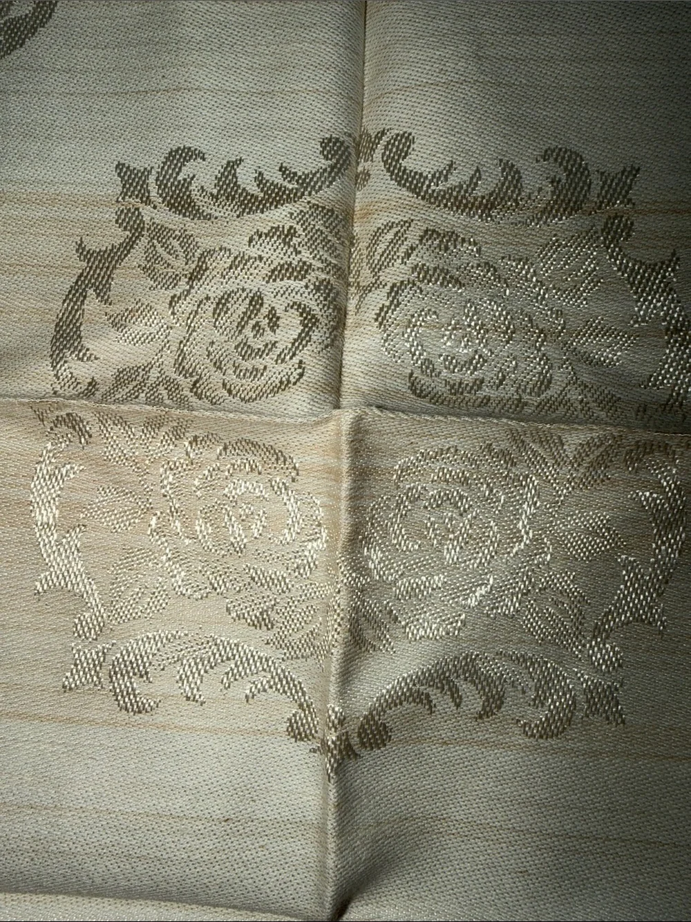 Vintage Cream Damask Floral Rose Napkins Set of 6